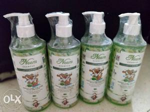Four Robust Neem Shampoo Bottles For Dogs