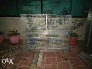 Gray Mesh Pet Cage