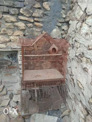 Small Brown Metal Birdcage
