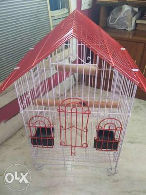 White And Red Pet Kennel