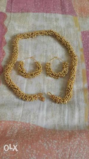 1 grm gold necklace n earring complete set