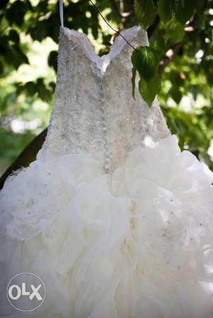 Beautiful wedding gown made with Swarovski