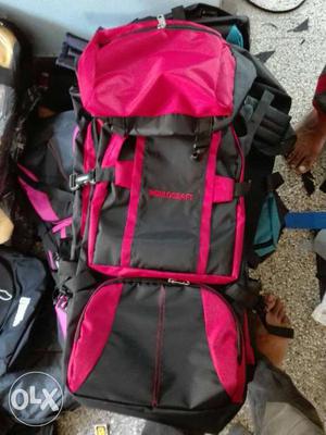 Black And Pink Hiking Backpack