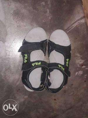 Black-and-white Fila Leather Trek Sandals