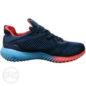 Blue, Black, And Red Athletic Shoe