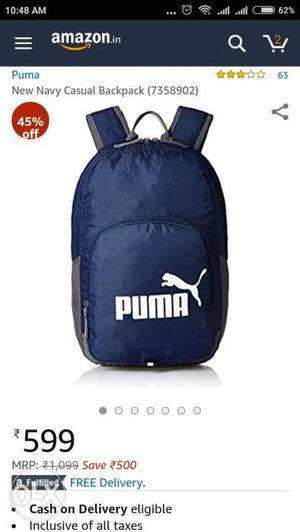 Blue Puma Casual Backpack