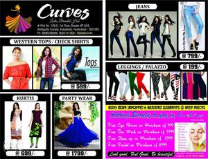 Curves Jeans Tops Party Wear Kurtis