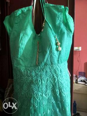 Floor length cotton suit with bottom and dupatta