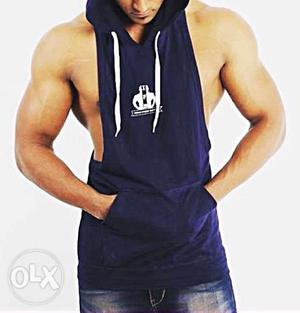 Gym vest hoodie - (stock available in 3 colour)
