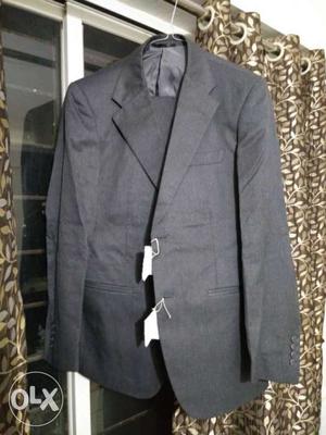 Louis Philippe grey Notched Lapel Suit Jacket and matching