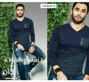 Men's Black Vinson V-neck Long-sleeve Shirt Collage