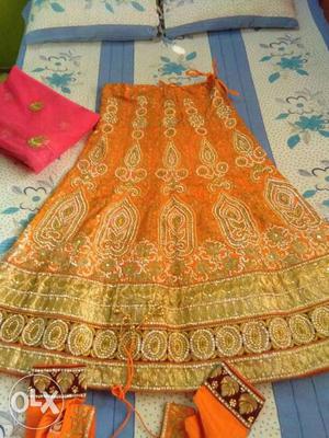 Orange bridal lenga on rent