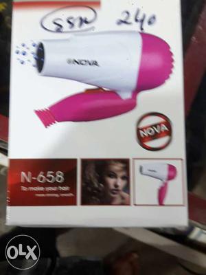 White And Pink Nova Hair Blower Box