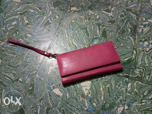 Women's Rose Leather Wristlet with phone case