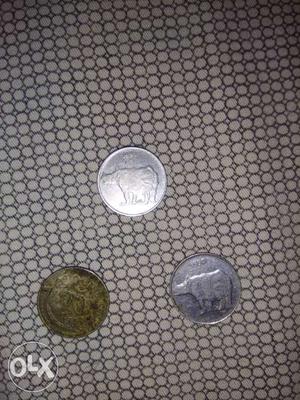 3 old coins 25 paisa