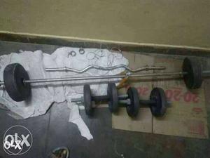 4kg pair of dumbbells,10kg rod and a curl rod