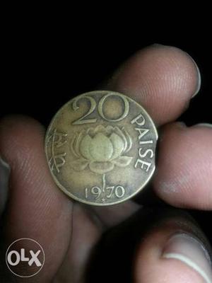 Avery special 20 paise coin with lotus