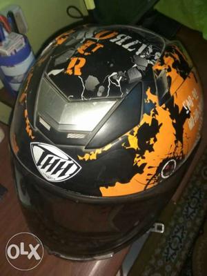 Black And Orange THH Full-face Helmet