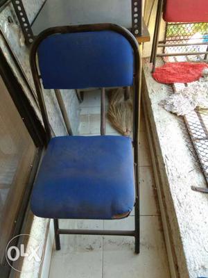 Blue And Black Folding Chair