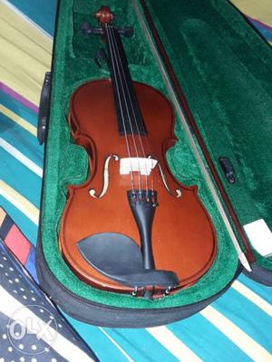 Brown Violin And Bow With Case