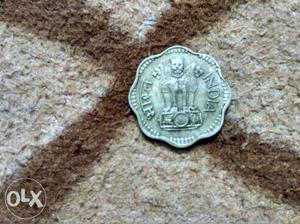Golden-Coloured Indian Paise Coin of Year 