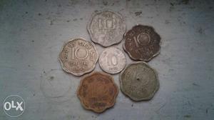 Old Six 10 paise Coins