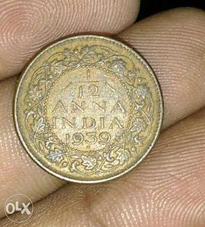 Round Silver-colored  Anna Indian Coin