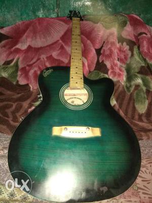 Signature acoustic guitar, without string, with