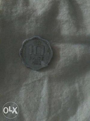 Silver Coloured Ancient Indian Coin Of Year 