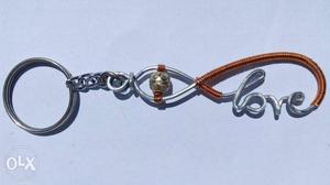 Silver-colored And Copper Love Infinity Keychain