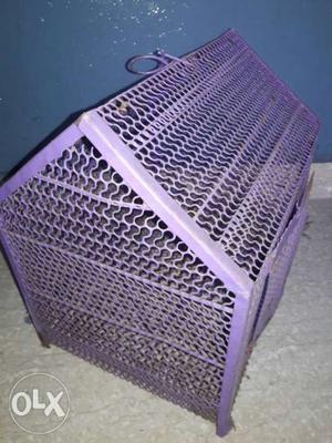 Small Purple Metal Birdcage