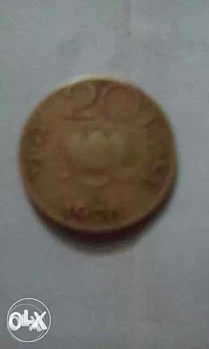 Twenty paisa coin