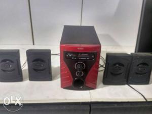 Black And Red 4.1 Channel Speakers