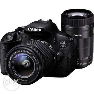 Black Canon EOS 700D DSLR Camera And Telephoto Lens on Rent