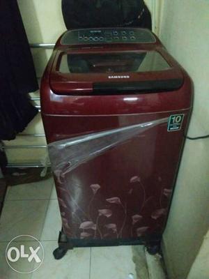 Red And Black Samsung Top-load Washing Machine