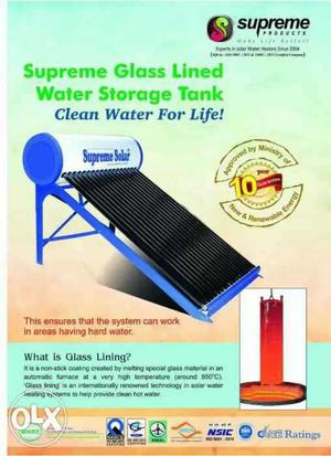Supreme New Solar Water Heater 100 LPD