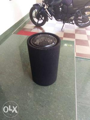 Tubular Black Portable Speaker