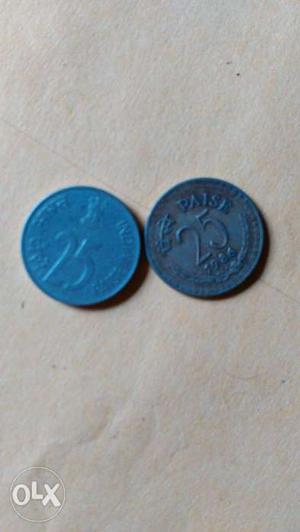 2 25paisa coins...