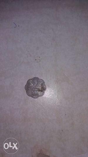 2 paise old Indian coin