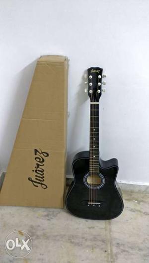 Black Cutaway Acoustic Guitar With Box