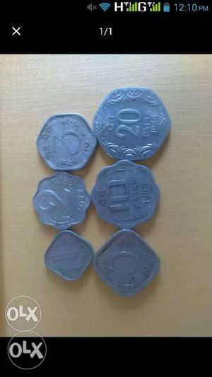 Coins from 1paise to 20 paise.