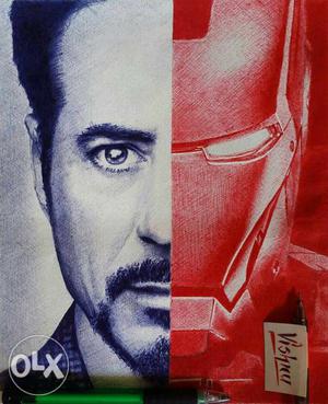 Dual Tone Iron man- Tony Stark sketch. Contact me