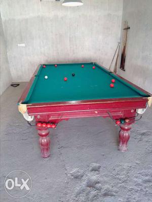 Red And Green Billiard Table