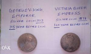 Silver coin king and queen
