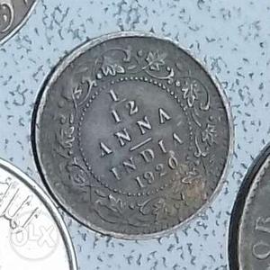  Silver-colored Half Indian Anna Coin