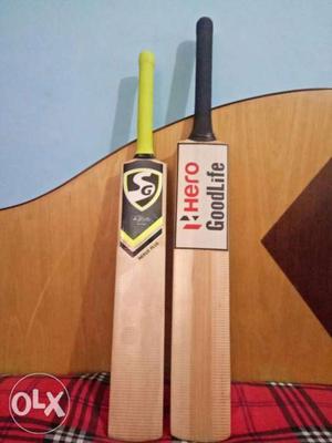 Two SG And Hero Goodlife Cricket Leather Bats