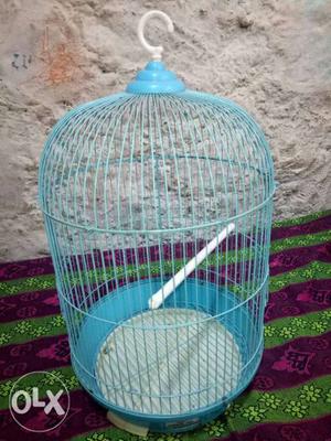 Blue Wired Bird Cage