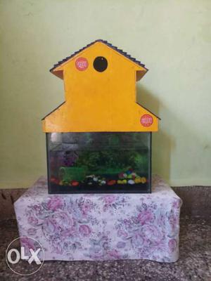 Orange House Framed Fish Tank