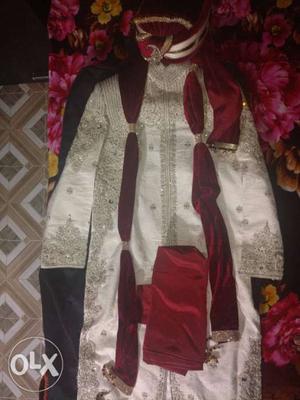 Almost new sherwani for sale. Only one time used