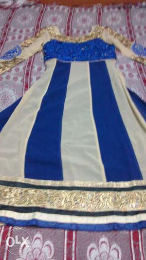 Anarkali suit with duppatta and salwar.